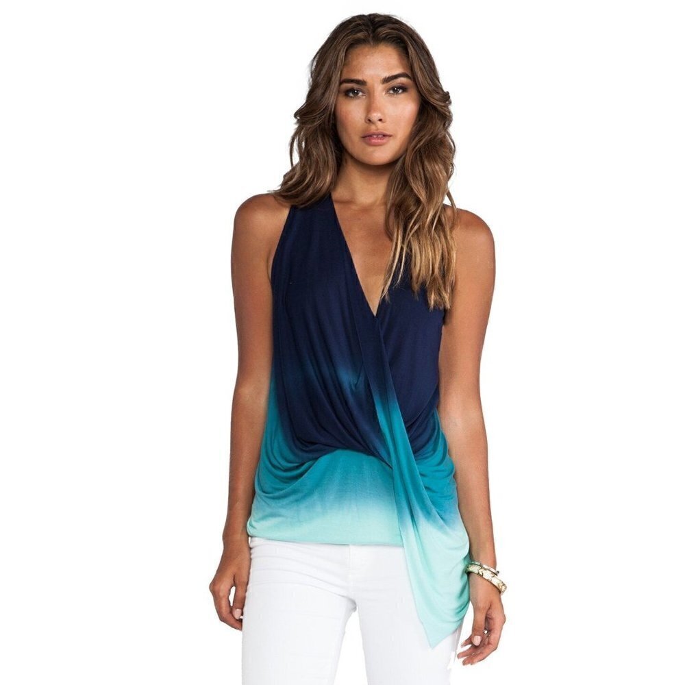 Young Fabulous & Broke Cleo Blue‎ Ombre Tank Top XS